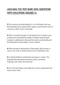 LSUS MHA 705 TEST BANK 2026 QUESTIONS WITH SOLUTIONS GRADED A&plus;
