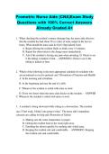 Prometric Nurse Aide &lpar;CNA&rpar;Exam Study Questions with 100&percnt; Correct Answers  Already Graded A&plus;