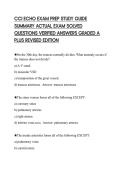 CCI ECHO EXAM PREP STUDY GUIDE SUMMARY ACTUAL EXAM SOLVED QUESTIONS VERIFIED ANSWERS GRADED A PLUS REVISED EDITION