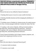 WGU D076 OA Exam comprehensive questions &vert; FREQUENTLY MOST TESTED QUESTIONS AND VERIFIED SOLUTIONS &commat; 2026 WGU D076 Finance Skills for Managers OA Prep
