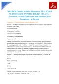 WGU D076 Financial Skills for Managers ACTUAL EXAM QUESTIONS AND ANSWERS 2026&sol;2027 &vert; OA & Pre-Assessment &vert; Verified Elaborations with Rationales &vert; Pass Guaranteed - A&plus; Graded