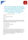 EVOLVE HESI Leadership and Management ACTUAL EXAM QUESTIONS AND ANSWERS 2026&sol;2027 &vert; Complete Question Bank with Rationales &vert; 100&percnt; Correct Verified Solutions &vert; Pass Guaranteed - A&plus; Graded