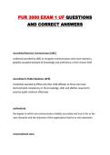 PUR 3000 EXAM 1 UF QUESTIONS AND CORRECT ANSWERS