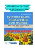 TEST BANK FOR EVIDENCE-BASED PRACTICE FOR  NURSES&colon; APPRAISAL AND APPLICATION OF  RESEARCH&comma; 6TH EDITION BY SCHMIDT & BROWN&vert;  ALL CHAPTERS &vert; QUESTIONS AND VERIFIED  ANSWERS WITH RATIONALES