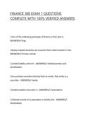 FINANCE 380 EXAM 1 QUESTIONS COMPLETE WITH 100&percnt; VERIFIED ANSWERS