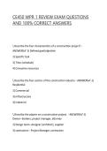 CE450 WPR 1 REVIEW EXAM QUESTIONS AND 100&percnt; CORRECT ANSWERS &vert; VERIFIED EXAM QUESTIONS
