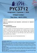  PYC3712 Assignment 1 &lpar;ANSWERS&rpar; Semester 1 2026 - DISTINCTION GUARANTEED