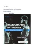 Test Bank for Radiographic Pathology for Technologists &ndash; 7th Edition &lpar;Nina Kowalczyk&rpar; &vert; Radiography Exam Prep 2025&sol;202