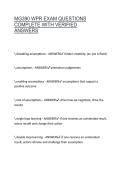 MG390 WPR EXAM QUESTIONS COMPLETE WITH VERIFIED ANSWERS