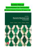 SOLUTION MANUAL for Dynamic Business Law&colon; The Essentials&comma; 6th Edition Kubasek&comma; Browne&comma; All Chapters 1 to 25&rpar;