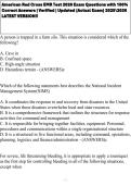 American Red Cross EMR Test 2026 Exam Questions with 100&percnt; Correct Answers &vert; Verified &vert; Updated &lpar;Actual Exam&rpar; 20252026 LATEST VERSION&excl;&excl;