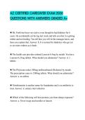 AZ CERTIFIED CAREGIVER EXAM 2026 QUESTIONS WITH ANSWERS GRADED A&plus;