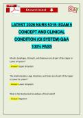 LATEST 2026 NURS 5315&colon; EXAM 5 CONCEPT AND CLINICAL CONDITION &lpar;GI SYSTEM&rpar; Q&A 100&percnt; PASS