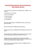 Nursing 556-Prescribing For NP's Exam Questions With Complete Answers 
