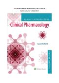 Testbank for Roach's Introductory Clinical Pharmacology 11th Edition graded A&plus;