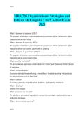 MBA 705 Organizational Strategies and  Policies McLaughlin LSUS Actual Exam  2026 