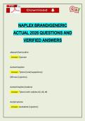 NAPLEX BRAND&sol;GENERIC ACTUAL 2026 QUESTIONS AND VERIFIED ANSWERS