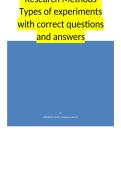 Research Methods &lowbar; Types of experiments with correct questions and answers