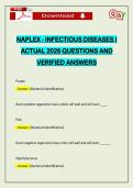 NAPLEX - INFECTIOUS DISEASES I ACTUAL 2026 QUESTIONS AND VERIFIED ANSWERS
