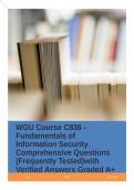 WGU Course C836 - Fundamentals of Information Security Comprehensive Questions &lpar;Frequently Tested&rpar;with Verified Answers Graded A&plus;