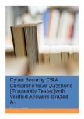 Cyber Security CSIA Comprehensive Questions &lpar;Frequently Tested&rpar;with Verified Answers Graded A&plus;