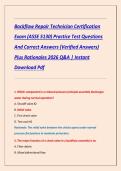 Backflow Repair Technician Certification Exam &lpar;ASSE 5130&rpar; Practice Test Questions And Correct Answers &lpar;Verified Answers&rpar; Plus Rationales 2026 Q&A &vert; Instant Download Pdf