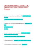 Certified Breastfeeding Counselor CBC Exam Questions And Outlined Correct Answers