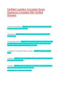 Certified Lactation Counselor Exam Questions Complete With Verified Answers