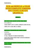 NUR 356 MODULE&colon; 4 EXAM WITH COMPLETE VERIFIED SOLUTIONS ALREADY GRADED A&plus;
