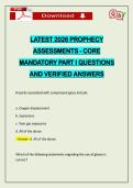LATEST 2026 PROPHECY ASSESSMENTS - CORE MANDATORY PART I QUESTIONS AND VERIFIED ANSWERS