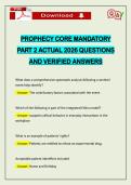 BUNDLED EXAMS&colon;&colon;&colon; PROPHECY ASSESSMENTS - CORE MANDATORY PART I & II ACTUAL 2026