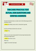 TAM CARD PRACTICE TEST ACTUAL 2026 QUESTIONS AND VERIFIED ANSWERS