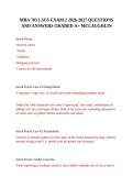 MBA 705 LSUS EXAM 2 2026-2027 QUESTIONS AND ANSWERS GRADED A&plus; MCLAUGHLIN