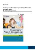 Test Bank & Solution Guide for Contemporary Project Management&colon; Plan-Driven and Agile Approaches 5th Edition by Timothy Kloppenborg&vert; Latest 2026