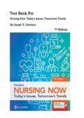TEST BANK For Nursing Now&colon; Today's Issues&comma; Tomorrow's Trends&colon;9th Edition by Joseph T&period; Catalano&lpar; Latest Edition 2026&rpar; 