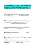 BOOKKEEPING ACTUAL EXAM PAPER 2026 QUESTIONS WITH ANSWERS GRADED A&plus;