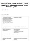 Rasmussen Pharm Exam &num;2    Questions & Answers &vert; 100&percnt; Verified solutions &vert;Questions with Correct Answers 2026 latest update&excl;&excl; 