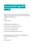 BOOKKEEPING FINAL PAPER 2026 FULL QUESTIONS AND CORRECT ANSWERS GRADED A&plus;