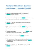 Firefighter 2 Final Exam Questions  with Answers &vert; Recently Updated 