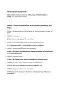 Heart Anatomy Study Guide Syllabus&colon; Advanced Human Anatomy & Physiology &lpar;2026&sol;2027 Updated&rpar; Format&colon; 100&plus; Questions and Answers