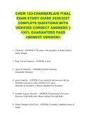 CHEM 120-CHAMBERLAIN FINAL  EXAM STUDY GUIDE 2026&sol;2027  COMPLETE QUESTIONS WITH  VERIFIED CORRECT ANSWERS &vert;&vert;  100&percnt; GUARANTEED PASS  <NEWEST VERSION> 