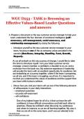 WGU D253 - TASK 2&colon; Becoming an Effective Values-Based Leader Questions and answers