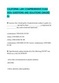 CALIFORNIA LAW COMPREHENSIVE EXAM 2026 QUESTIONS AND SOLUTIONS GRADED A&plus;