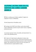 CALIFORNIA LAW FINAL PAPER 2026 FULL QUESTIONS AND CORRECT ANSWERS GRADED A&plus;