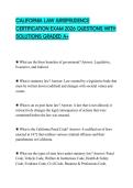 CALIFORNIA LAW JURISPRUDENCE CERTIFICATION EXAM 2026 QUESTIONS WITH SOLUTIONS GRADED A&plus;