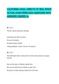 CALIFORNIA LEGAL ASPECTS OF REAL ESTATE ACTUAL EXAM PAPER 2026 QUESTIONS WITH ANSWERS GRADED A&plus;