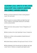 CALIFORNIA LEGAL ASPECTS OF REAL ESTATE EXAM SCRIPT 2026 COMPLETE QUESTIONS AND CORRECT ANSWERS GRADED A&plus;