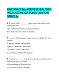 CALIFORNIA LEGAL ASPECTS OF REAL ESTATE PRACTICE EXAM 2026 SOLVED QUESTIONS GRADED A&plus;