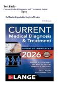 TEST BANK FOR CURRENT Medical Diagnosis & Treatment 2026&comma; 65th Edition by Maxine A&period; Papadakis&vert; Latest Edition