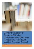 D372 Introduction to Systems Thinking Comprehensive Questions &lpar;Frequently Tested&rpar; with Verified Answers Graded A&plus;